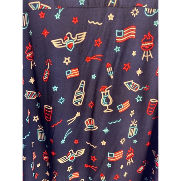 Tipsy Elves Men’s 4XL Button Down Shirt Patriotic America BBQ Party USA NWT - Picture 7 of 8